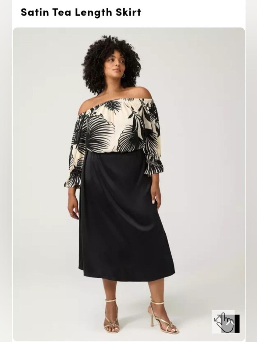 NWOT Torrid Black Satin Midi Skirt